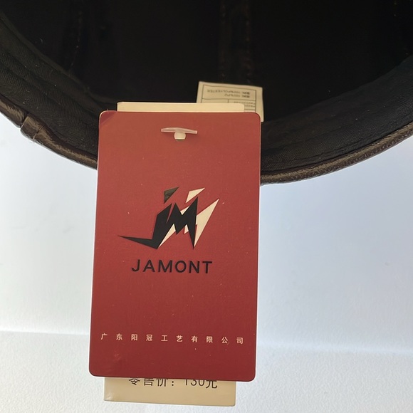 Jamont Brown Faux Leather Adjustable Cap NWT - Picture 6 of 6